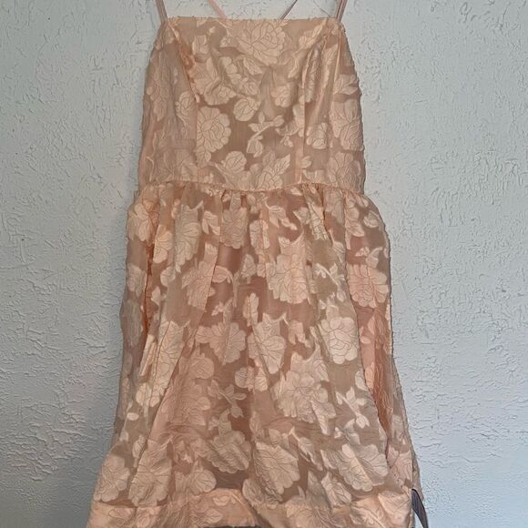 Keepsake the Label Offset Embroidered Mini Dress in Nude - Picture 12 of 12